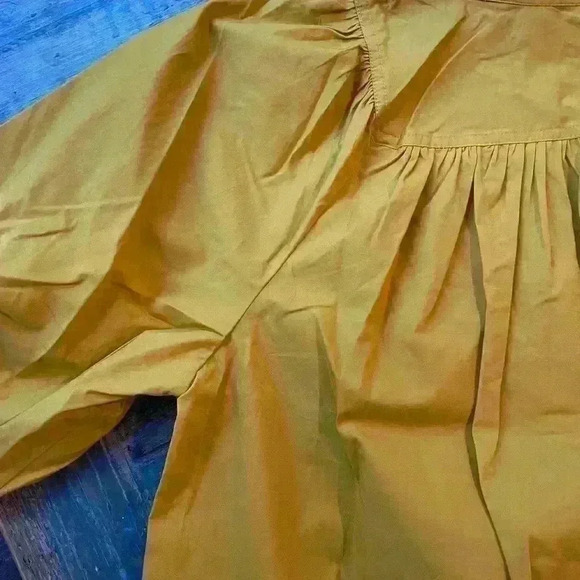 NWT CLEO FASHION POPLIN SHIRT, Mustard - Picture 12 of 15